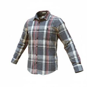 Ezekiel Gray, Black, White and Red Plaid Button Down Shirt Size Medium